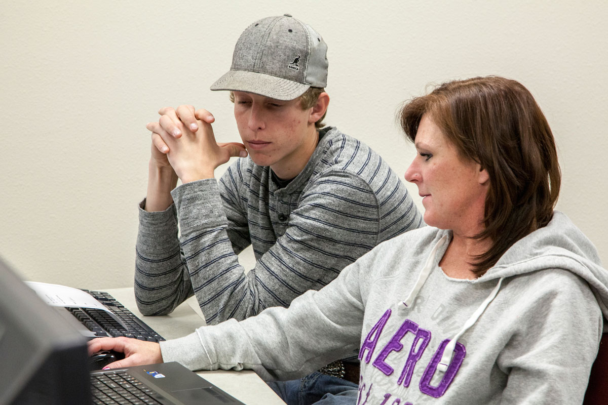 Students working in lab