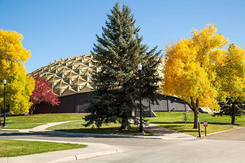 Sheridan College Dome photo in the Fall colors