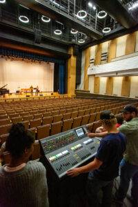 Music Tech students learning about live sound techniques at Sheridan College