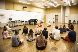 Image of students studying in the broadway musical theater intensive