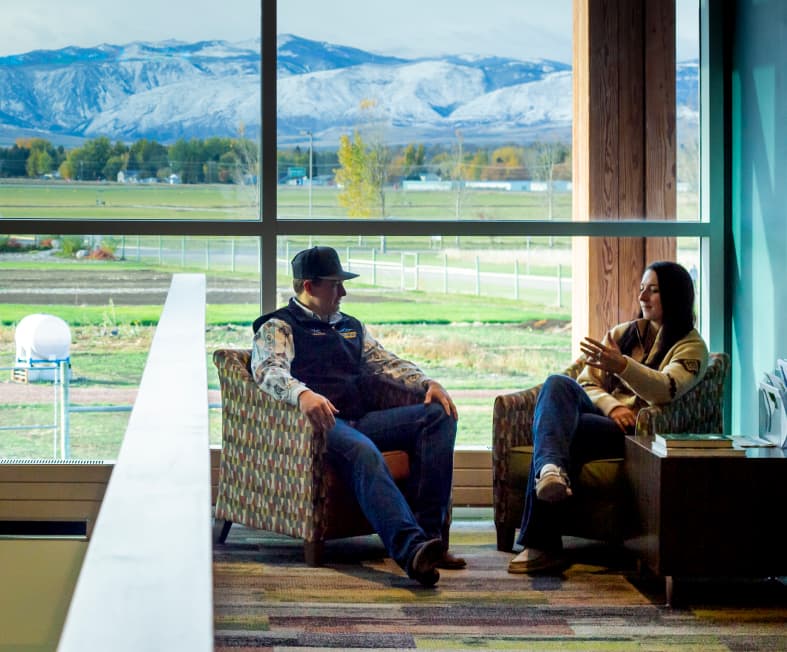 Photo of Sheridan College students inside the Mars Agriculture building.