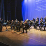 Image of the Sheridan College Jazz Ensemble Big Band performing on the Kinnison Hall Stage