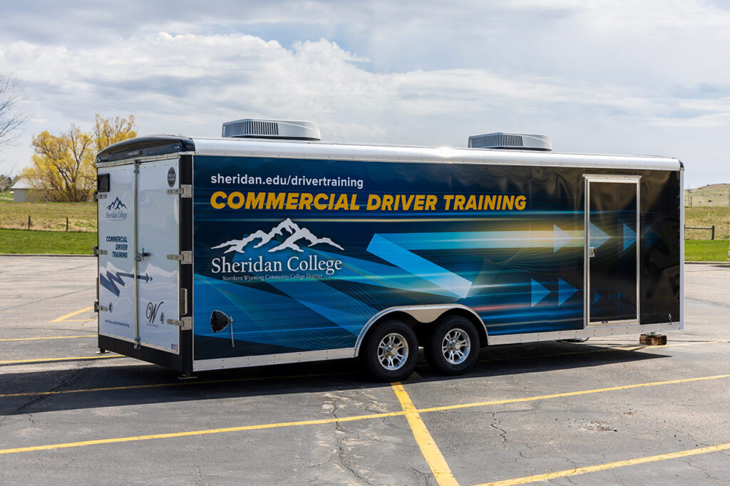 Photo of the Sheridan College Commercial Motor Vehicle - Driver Training Simulation trailer