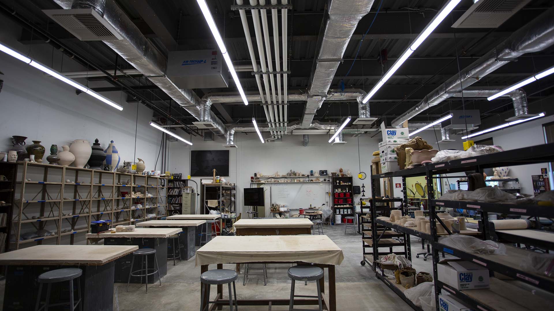 Ceramics classroom at Sheridan College
