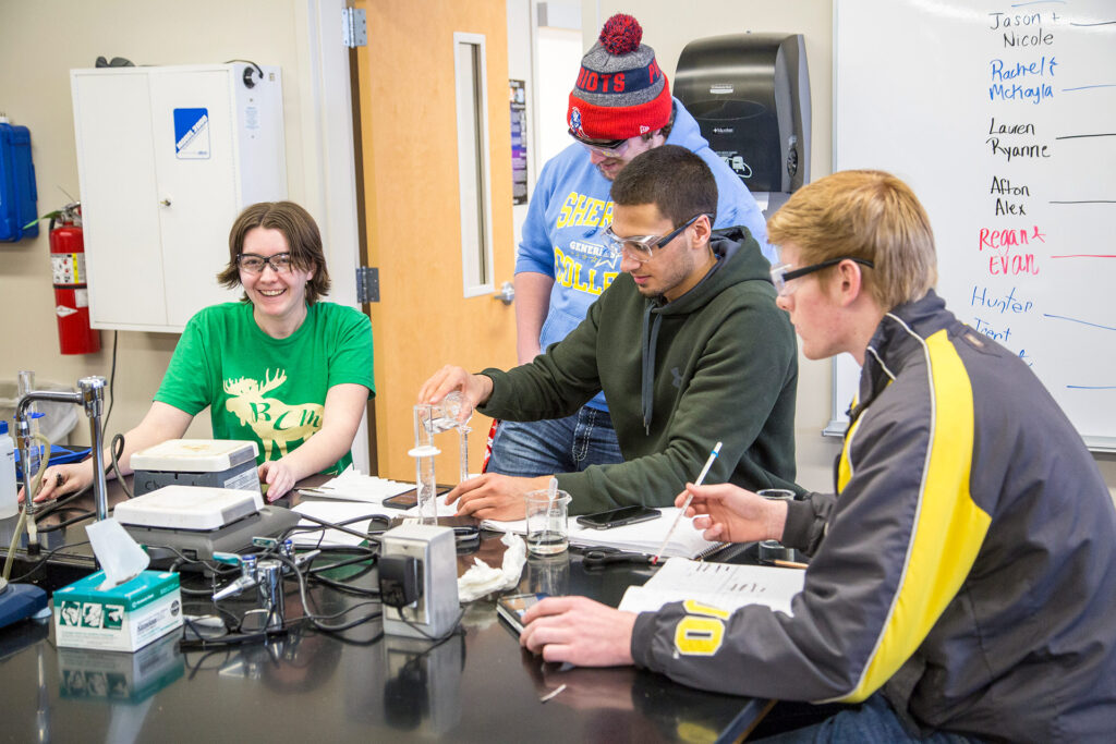 Sheridan College students in chemistry lab