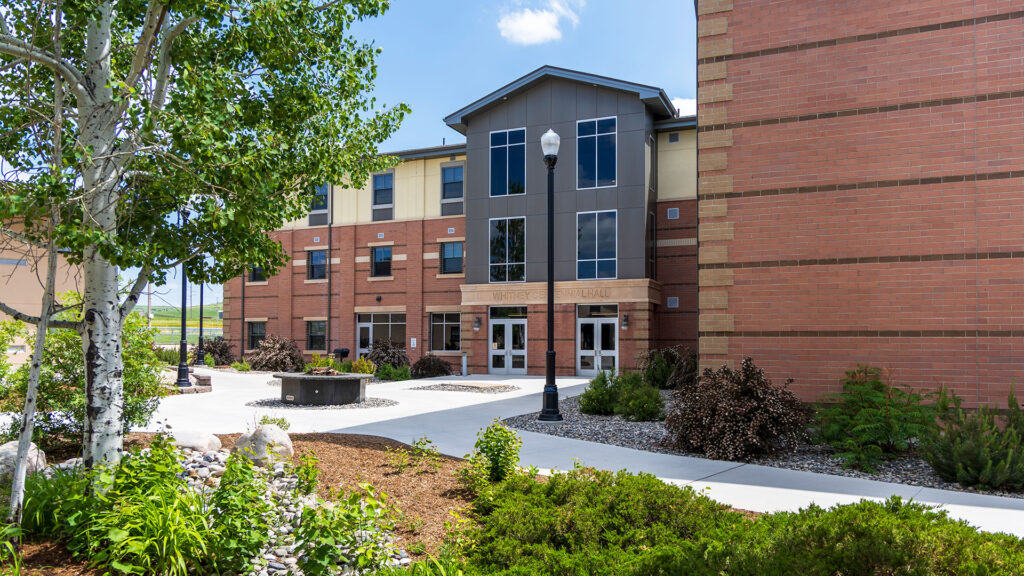 Photo of the Centennial Hall residential building on the Sheridan College campus.