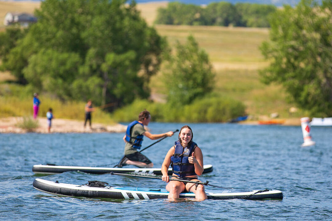 Students playing at Lake Desmet located between Sheridan and Buffalo Wyoming.