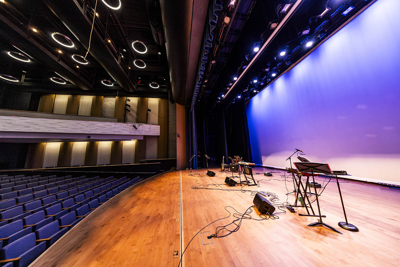 View of the stage at Kinnison Hall
