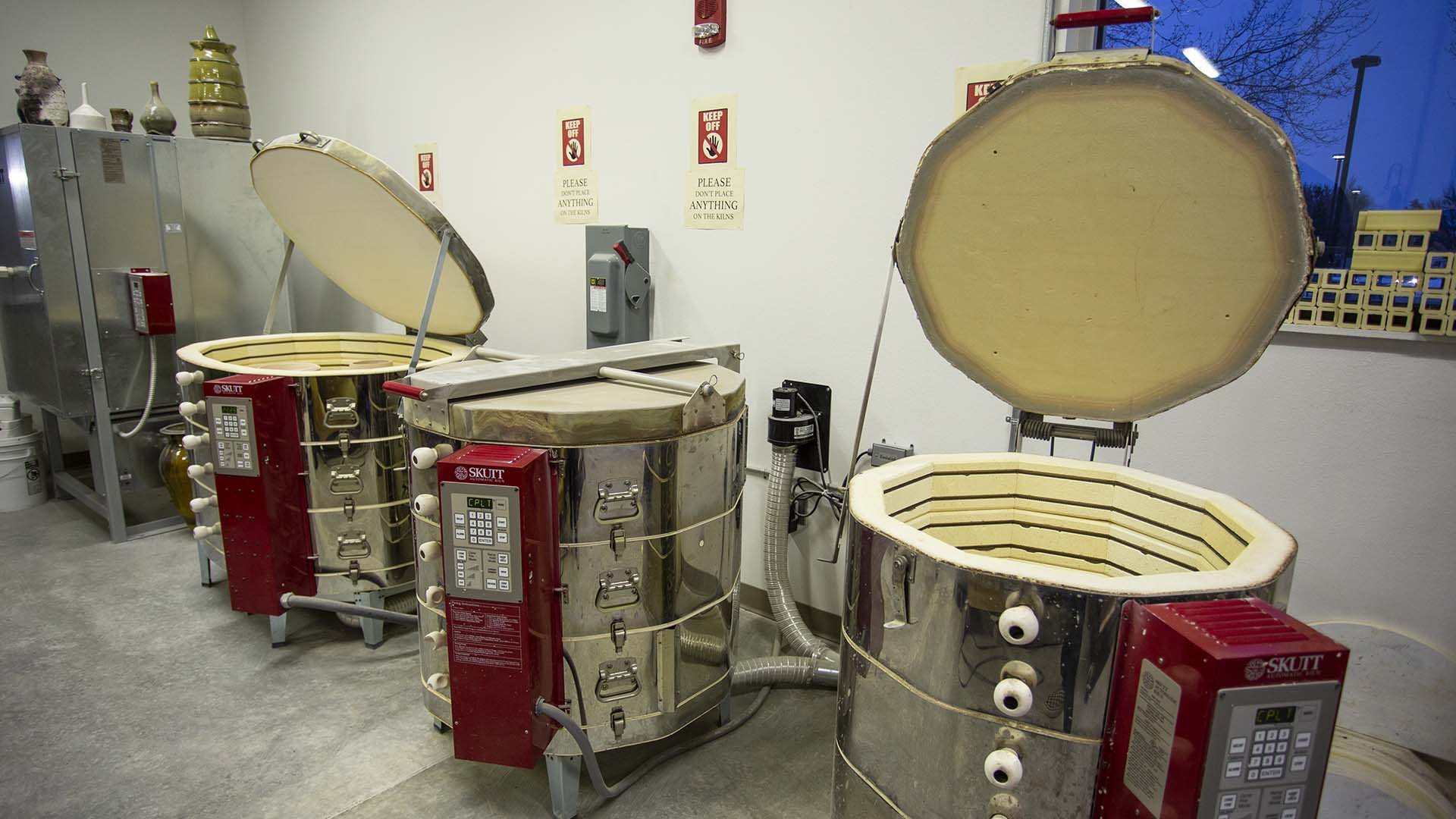kilns in the ceramics studio at Sheridan College